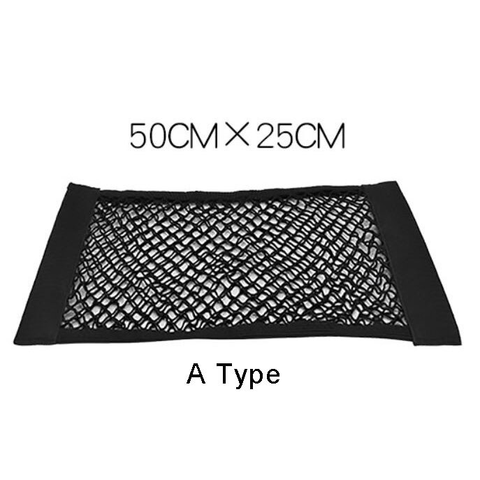 Klittenband sedan kofferbak organizer achterbank rugleuning bagagenet flexibele nylon auto opbergruimte muursticker tas auto accessoires: 50 x 25 a -type