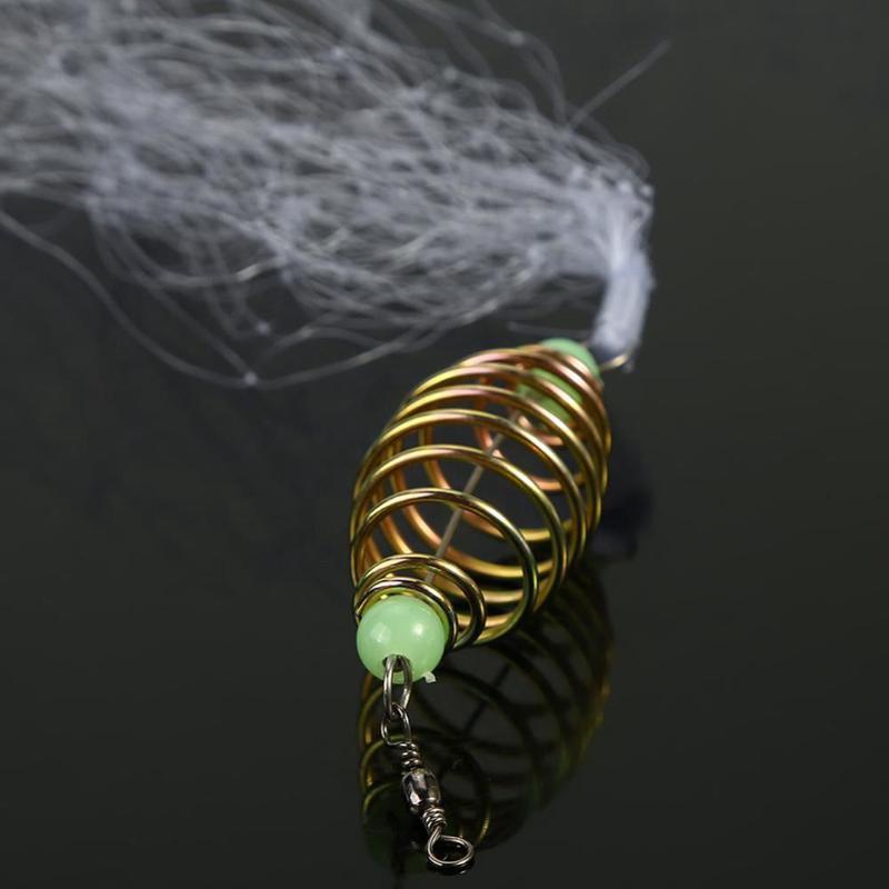 Fiskenät fälla självlysande pärla koppar fjäder stim nät redskap fisknät nät