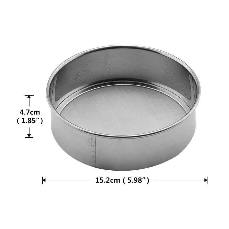 Edelstahl 15cm Mehl Sieb mit 60 Gittergewebe Sichtung Bildschirm Gittergewebe Zucker Filter Manuelle Fein Sieb Küche Backen Gebäck werkzeuge
