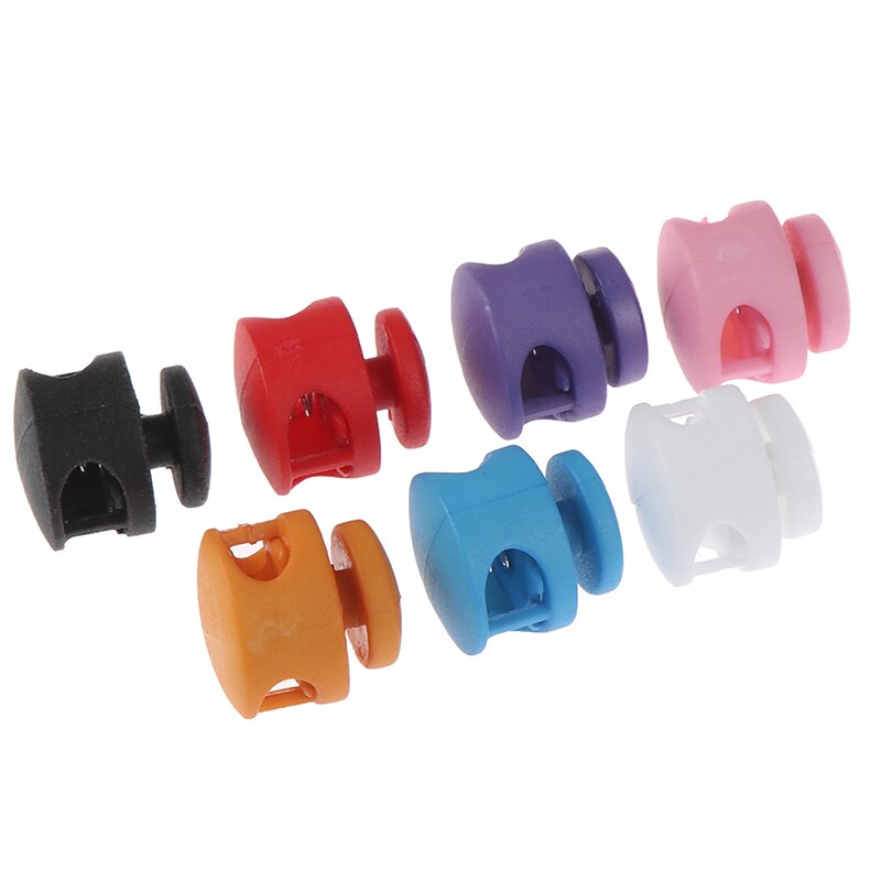 12pcs Double Hole Spring Cord Lock Round Ball Shaped Toggle Stoppers Stop Sliding Cord Fasteners Locks Buttons Ends Replacement