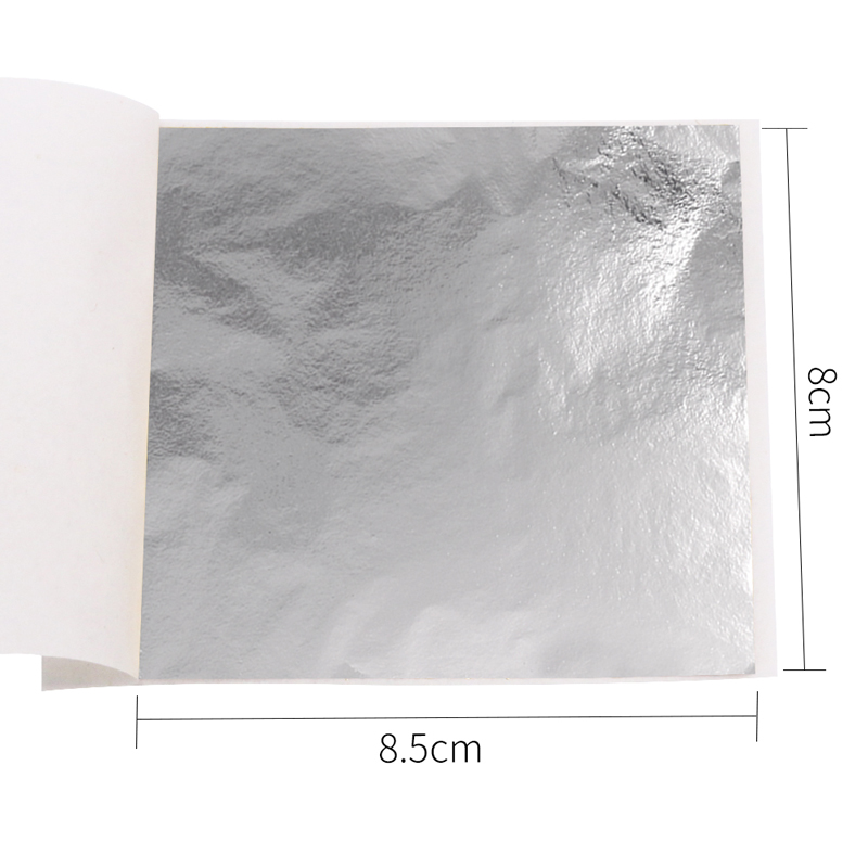 100pcs/10clolors Art Crafts Imitation Gold Sliver Copper Foil - Gilding Metal Leaf Leaves Sheets DIY Crafts Decor Paper: Pure White