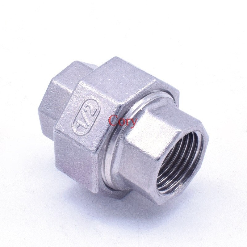 1PC Stainless steel Female Thread straight cross Union 1/4 3/8 1/2 3/4 1" 1.2" 1.5" 2" water pipe connector Hose connector: 3l4 inch / Unoin