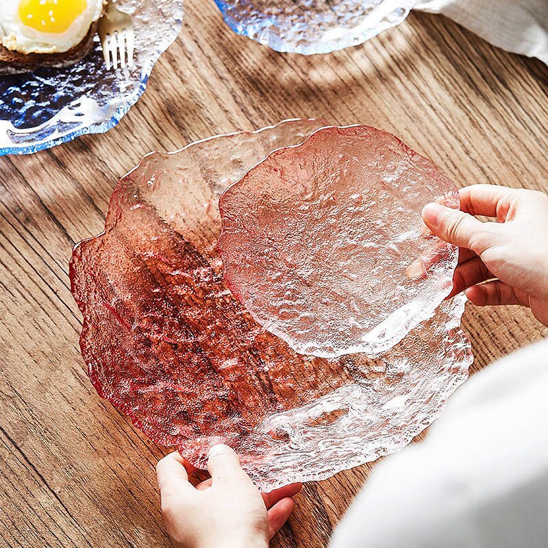 Salad Plates Glass Food Dishes For Serving Dinner Dessert Full Plate Sets Cake Dinnerware Tray Kitchen Eco-friendly Tableware