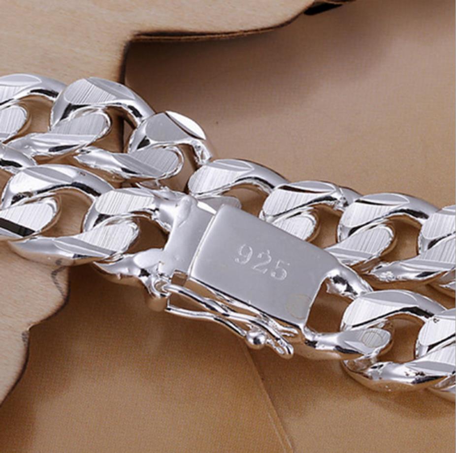 Hommes Hip Hop chaîne cubaine Bracelet 925 en argent Sterling mâle Hiphop bracelets cubains breloque bijoux