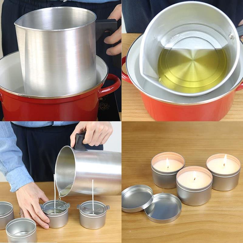 1.2/3L Kaars Melting Pot Wax Smelten Cup Wax Smelten Pot Kaars Maken Gieten Pot Voor Thuis Diy Roestvrij staal Kaars Set