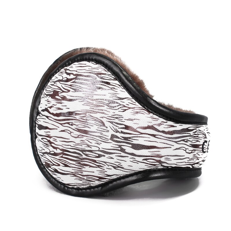 Orejas invierno Earmuffs Inverno para Homens Dobrável Estilo Britânico Da Manta De Pelúcia Aquecedores de Orelha Muff Da Orelha Earcap Couro PU Ajustável Bac