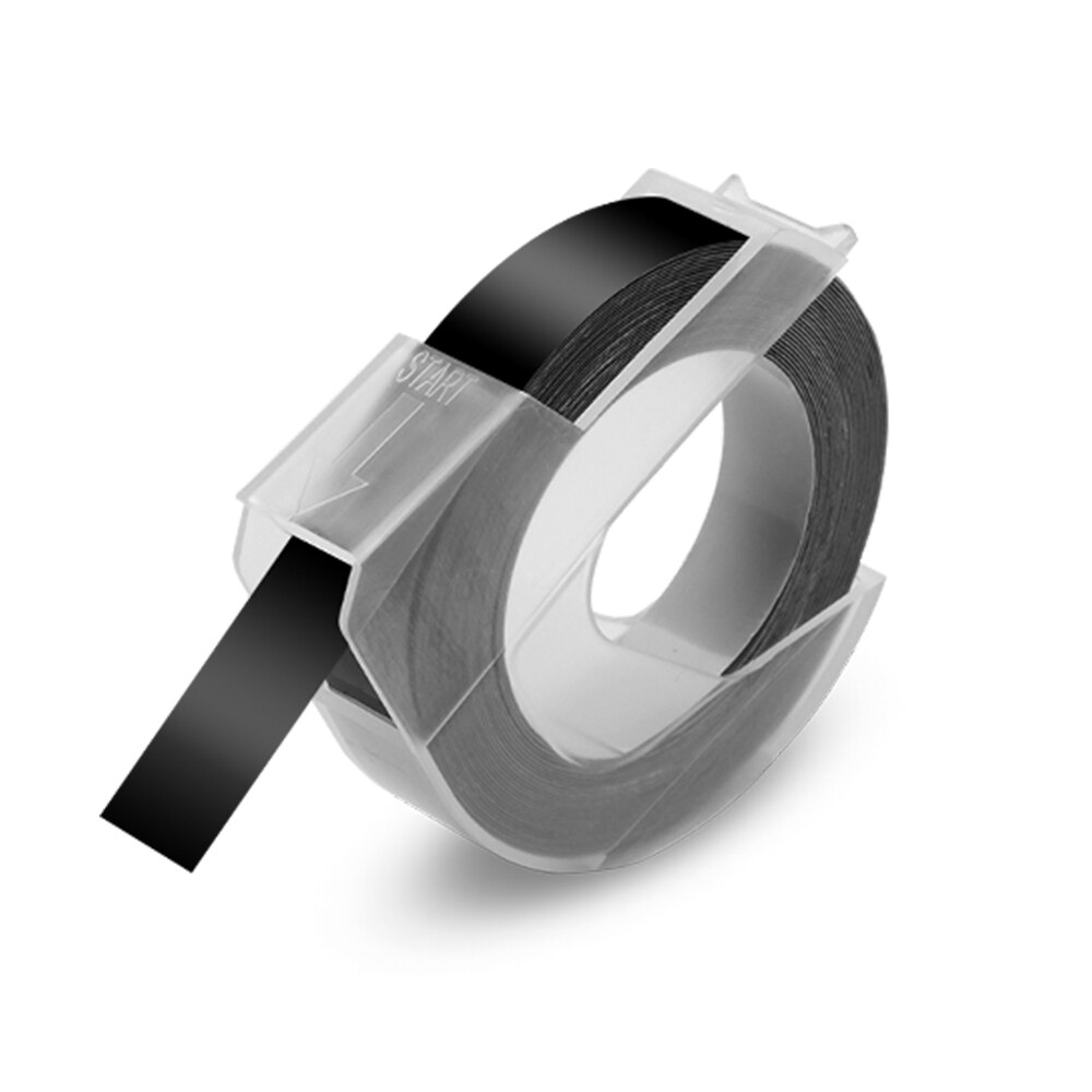 Uniplus 3D Embossing Black Label Tapes 9Mm Compatibel Dymo Label Maker Dymo 3D Tape Lint Voor Dymo Label Printer 1880 1610 E101: 1PK