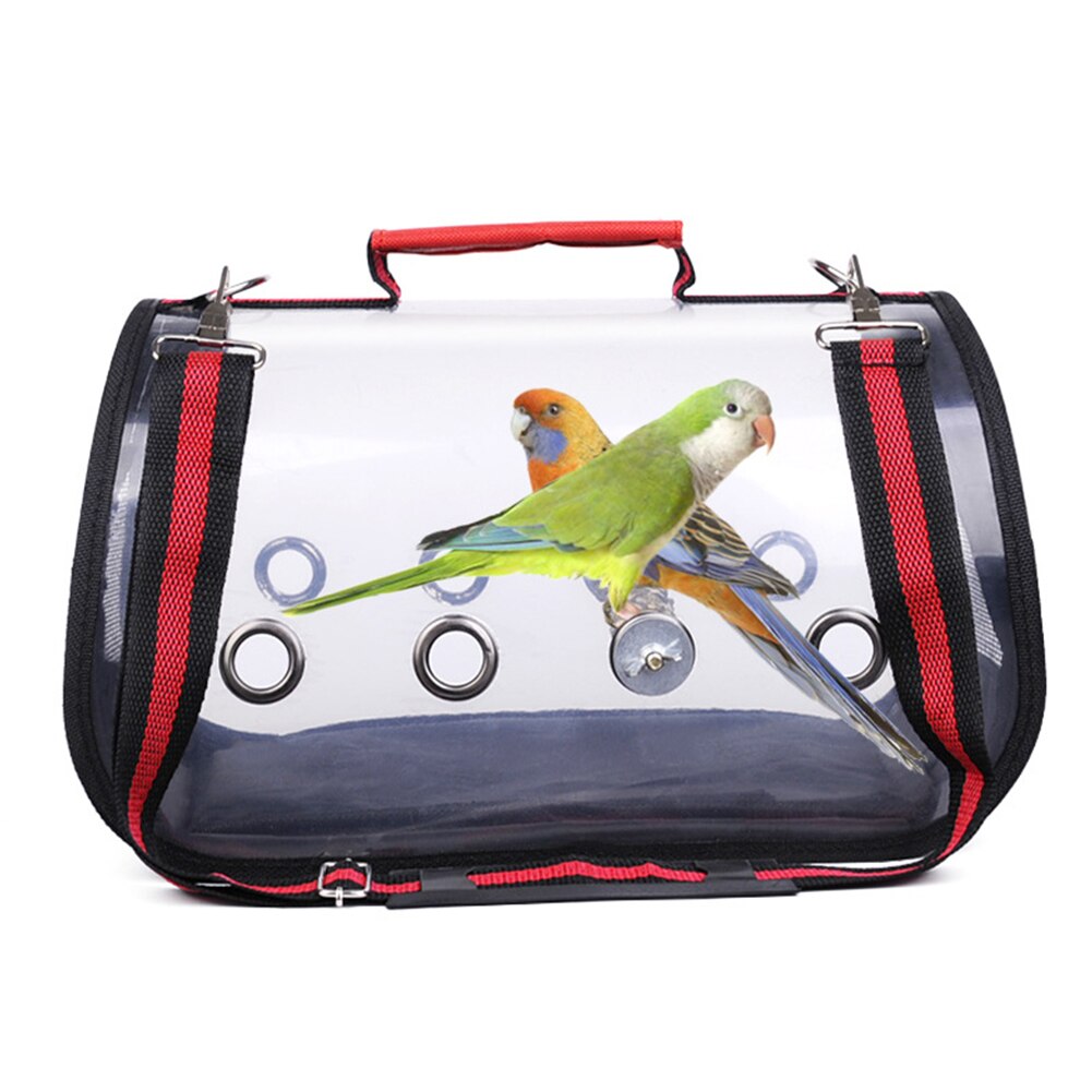 Transparent Breathable Bird Parrot Carrier Travel Bag Cage Handbag with Perch Bird Cages & Nests
