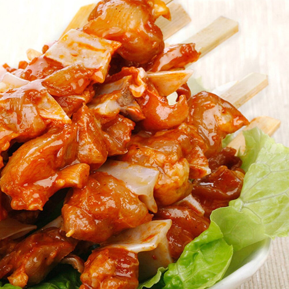 100PCS Barbecue Bamboo Skewers Disposable Bamboo Stick Barbecue Paddle Long Toothpicks Fruit Sandwich Snacks BBQ Eco Friendly