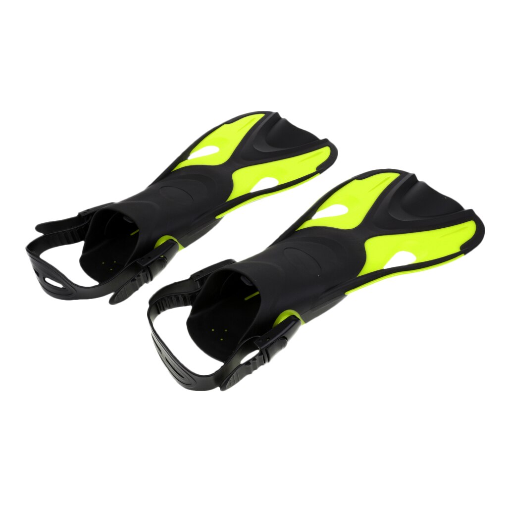 Aletas de natación para niños pequeños aletas de entrenamiento talón abierto para buceo deportes acuáticos: Fluo Yellow