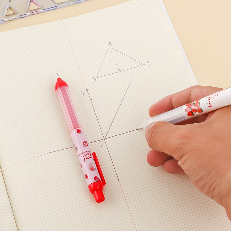 Mechanical Pencil Strawberry Limited 0.5/0.7mm Pressing Pen Girl Heart Cute Pressing Pen Pencil Work