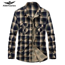 AFS Jeep hombres de manga larga camisa a cuadros Bata Multi bolsillos abrigo otoño algodón hombres camisa delgada z73