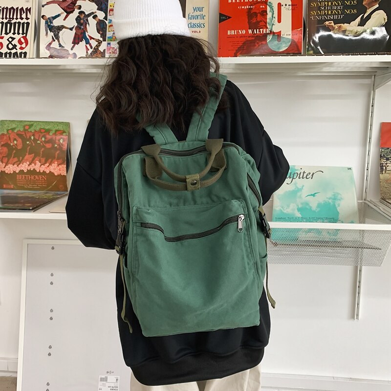 Vintage Cool Canvas Backpack Unisex Casual Young Girl Boy For Teenage Girls 2022 College Student Travel School Bags Women