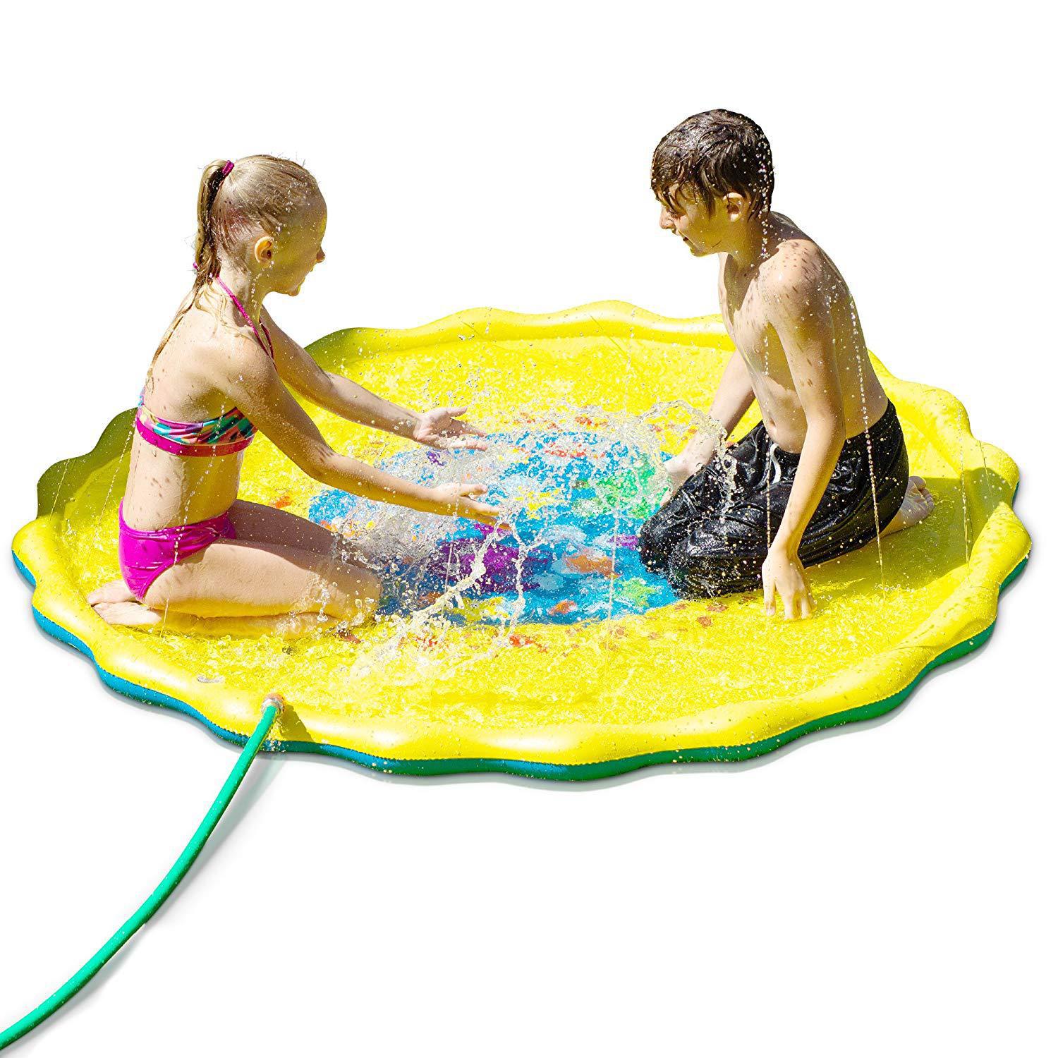 Tappetino per acqua da 170CM per bambini divertimento prato giochi d&#39;acqua piscine gonfiabili per bambini estate Set per bambini cortile giocattoli da esterno galleggiante