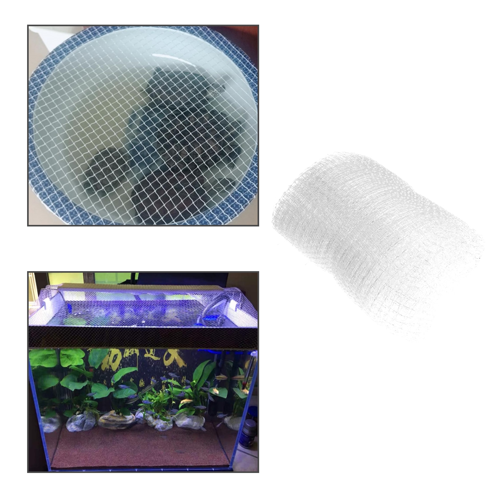 Red antisalto para acuario, cubierta protectora para pecera, malla transparente, 1m/1,2 m