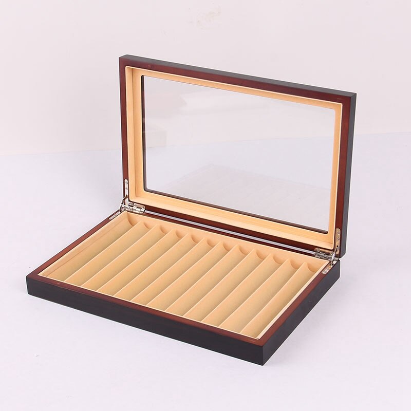 12 Slots Wood Pen Display Box Pen Fountain Storage Box Wood Showcase Organizer