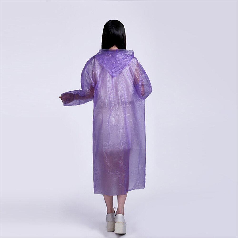 Women Raincoat Thickened Waterproof Rain Coat Women Scrub Tour Waterproof Rainwear Suit: Purple 