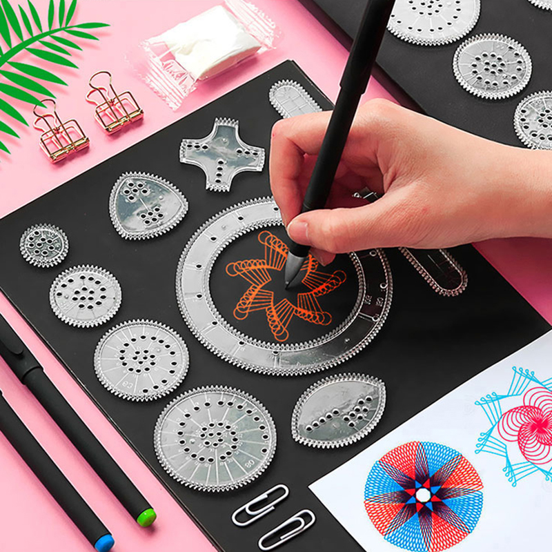 Kit de manualidades con de espirógrafo para niños, diseños increíbles clásicos, juego de papel mágico para rascar, juguetes de dibujo, 10-33 Uds.