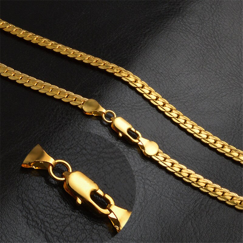 Xq gul färg halsband orm kedja armband smycken för män kläder man par tillbehör