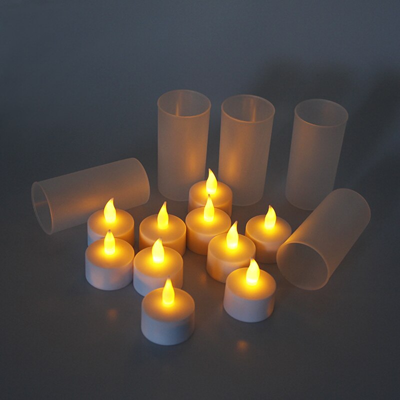 4 velas de carga Luz de con fuente de luz de carga vela Luz De vacaciones Decoración