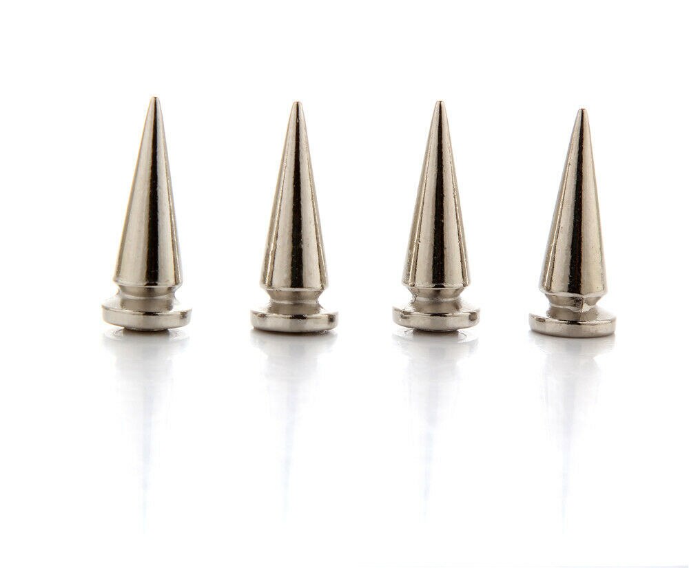 50Set 10*25mm Boom Spikes Studs Punk Spike Legering Zink Leathercraft Ornament Klinknagel Screwback Vlekken Pak voor riem Armband Hoed DIY: Silver