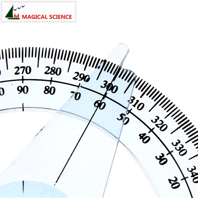 360-degree circle protractor for primary school students transparent plastic full circle goniasmometer rotating protractors 10cm