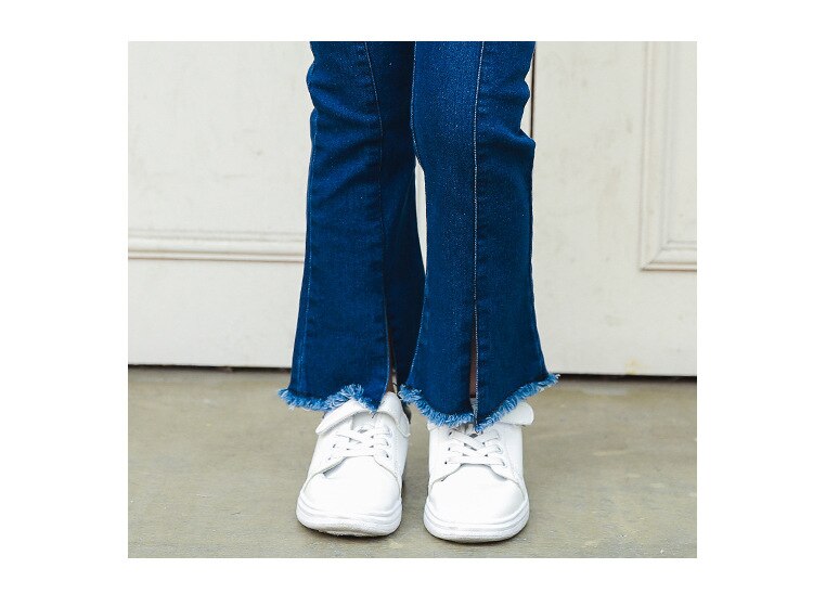 Pantalones vaqueros de estilo escolar para niña de 2 a 9 años, ropa para niños, pantalones de tela vaquera con corte de bota