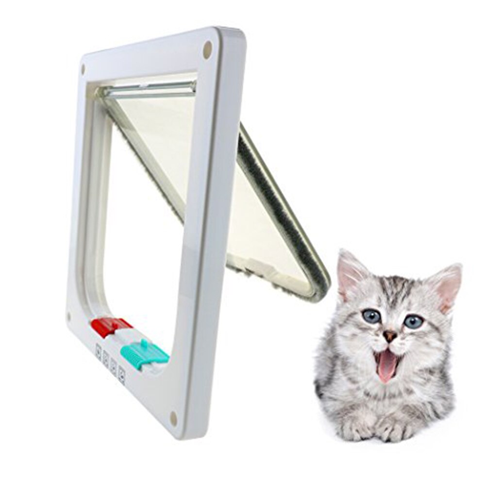 Cat Flap Door Safe Lockable Magnetic Pet Screen Door With 4 Way Lock For Puppies And Small Dogs Pretty Garden Easy Install