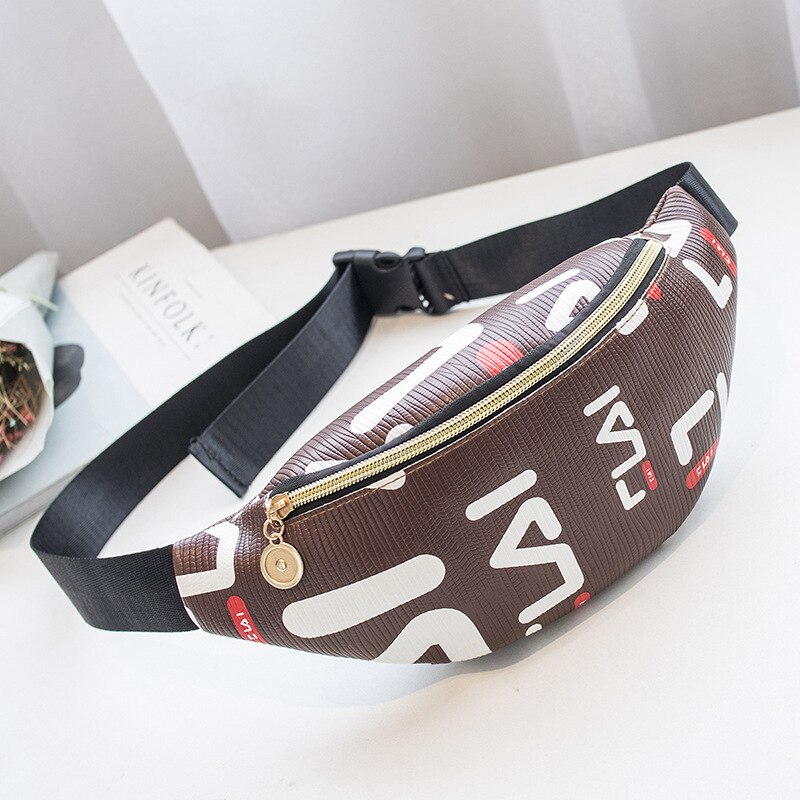 Sports Women's Belt Bag Waist Packs PU Leather Lady Shoulder Chest Bags Girls Phone Pouch Fanny Packs Phone Pouch Wallet: Coffee