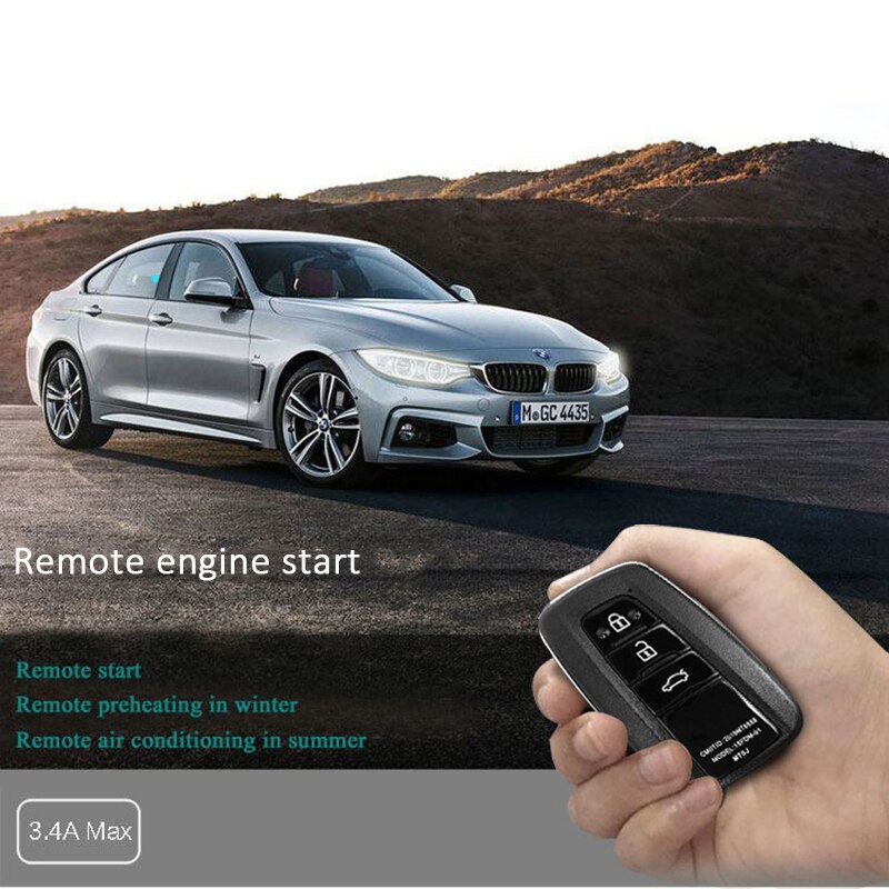 Keyless Start Engine Remote Control Central Lock PKE System Entry Car Alarm With Autostart Button Start Automation Sensor Unlock
