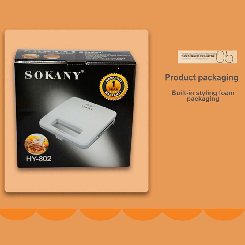 Kbxstart Elektrische Sandwich Maker Thuis Panini Ontbijt Machine 2 Stuks Van Constante Temperatuur Broodrooster non-stick Coating 220V