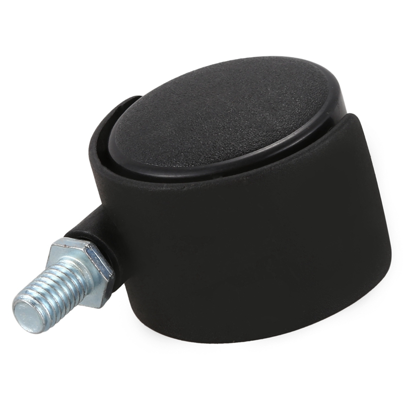 Plast Svinghjul - 8mm Gjenget Stang - 1,5" Hjul - 20 stk Svart