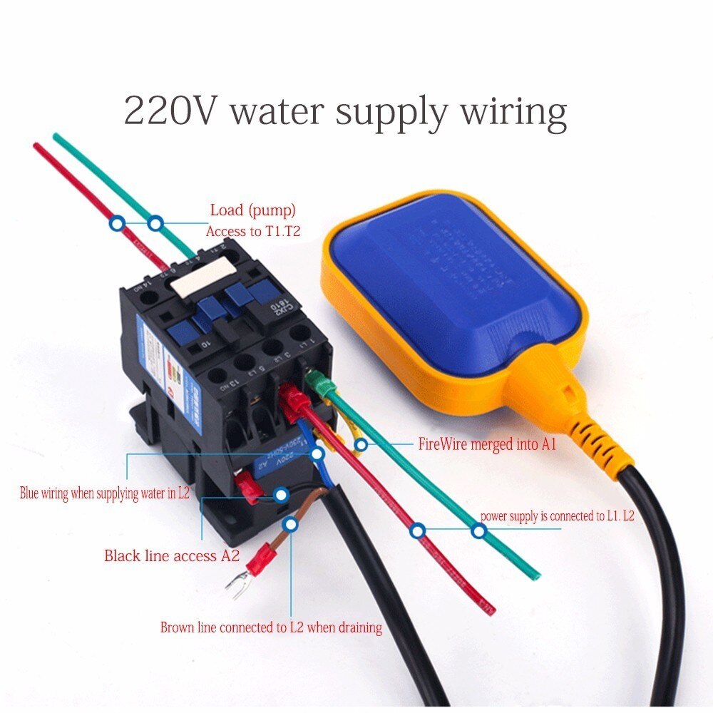 EM15-2 2M 3M 4M 5M Controller Float Switch Liquid Switches Liquid Fluid Water Level Float Switch Controller Contactor Sensor