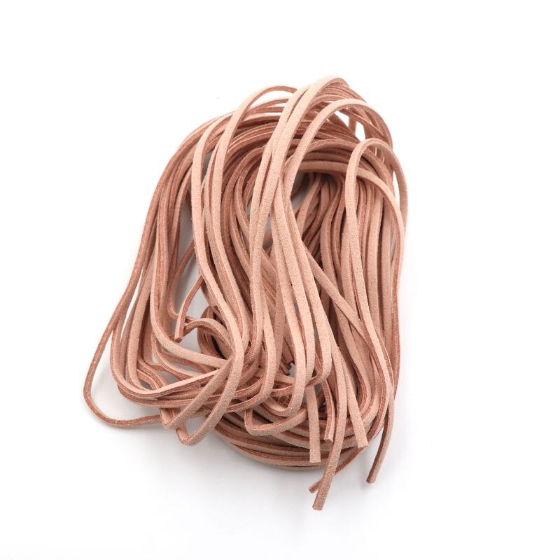 5pcs 1m 3mm Flat Faux Suede Korean Velvet Leather Cord DIY Rope Thread Jewelry Making Decorative Handicrafts Accessories: Coffee