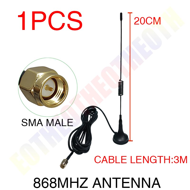 868Mhz Antenna 900 - 1800 Mhz GSM 3G 5dbi SMA Male IOT 300cm Cable 868 mhz 915 mhz antena Sucker Antenne base magnetic antennas: 1pcs 20cm