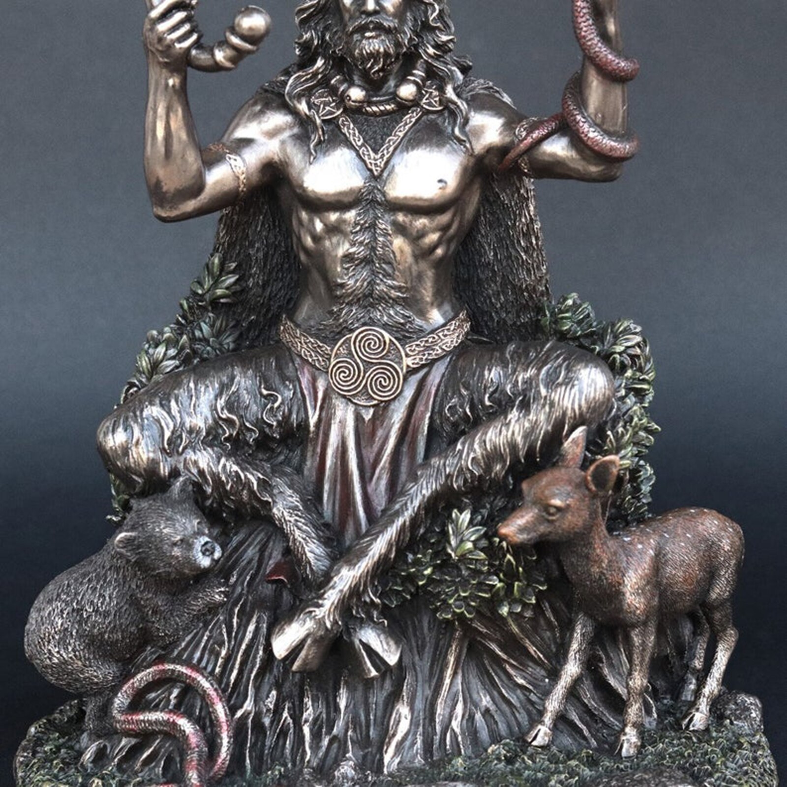 5 Inch Cernunnos Celtics Gehoornde God Van Dieren Hars Standbeeld De Onderwereld Standbeeld Voor Home Tuin Decoratie Tt-Best