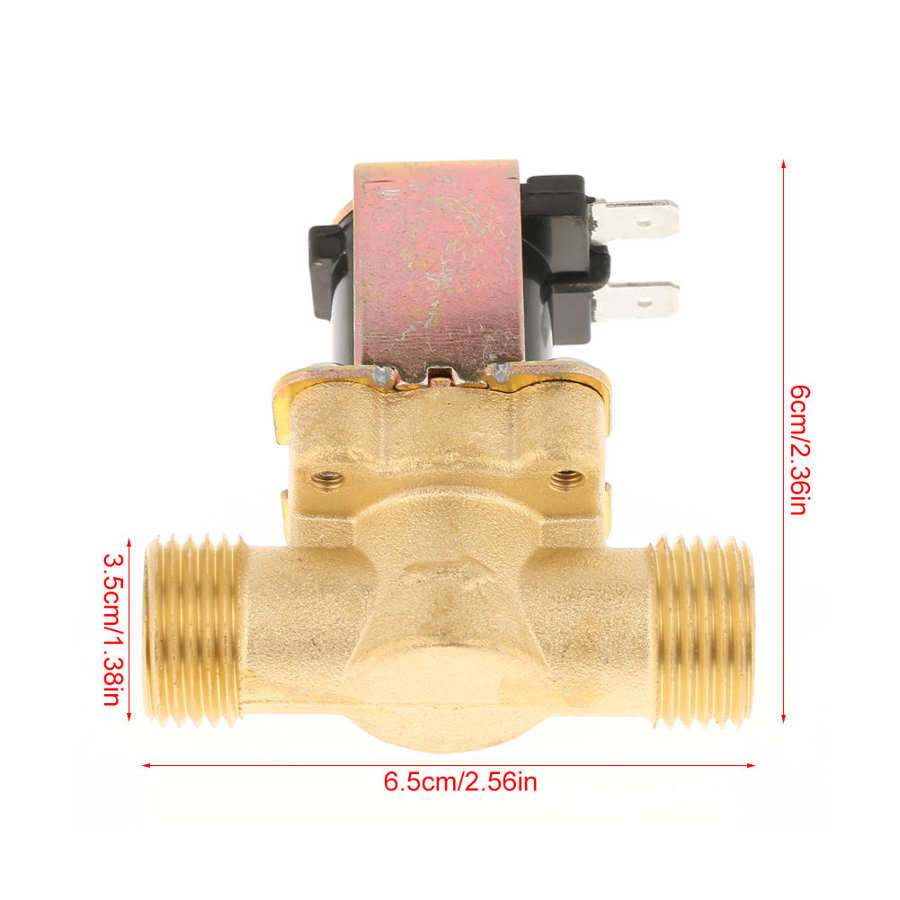 Solenoid Valve 1/2" Normally Closed Electric Solenoid Valve Switch 12V for Water Heaters Control