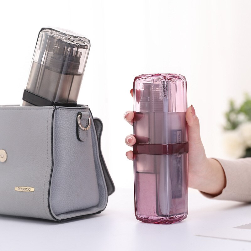Zahnbürste Zahnpasta Waschen Tasse Kamm Abfüllung einstellen Schlecht transparent Pflege Reisen Tragbare Toilette Tasse