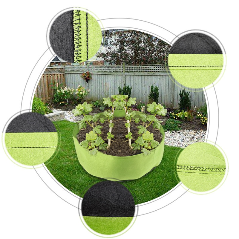 Round Garden Bed, Deep Soil Planting Container Grow Bags Durable Felt Fabric Planter Pot for Plants,Vegetables,Flowers, Herbs