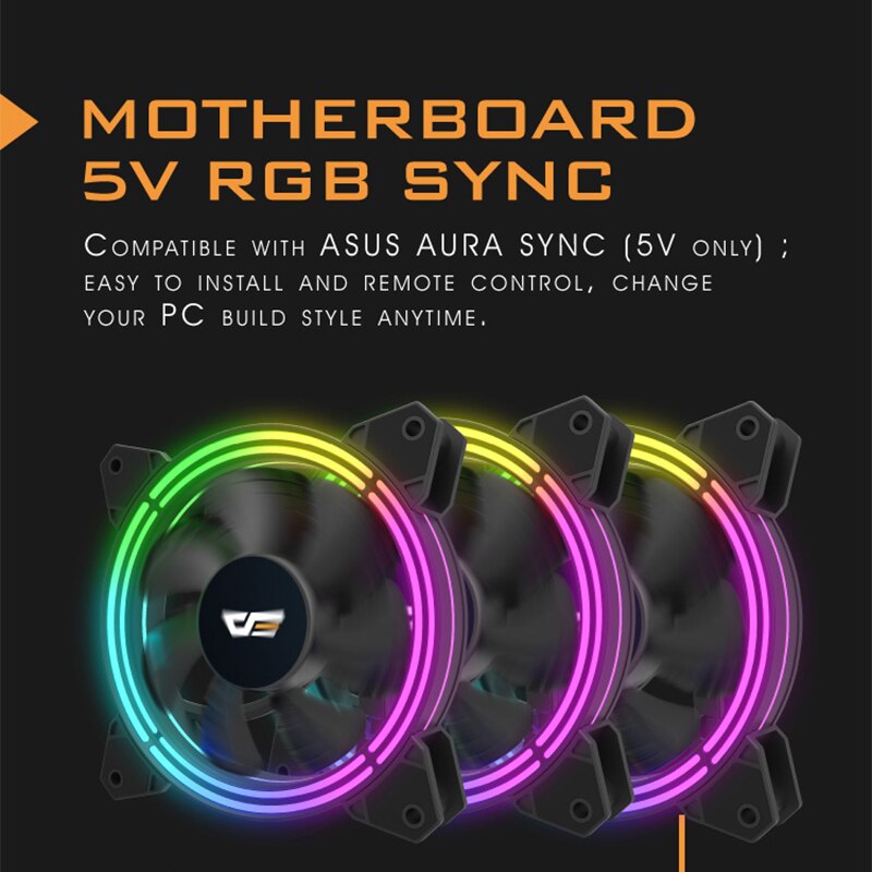 Aigo Computer Case Cooling Rgb Fan 120 Mm Stille Ir Remote Kleurrijke Fan CF11 Asus Aura Sync Cooler Cooling Passen led Pc Case Fan