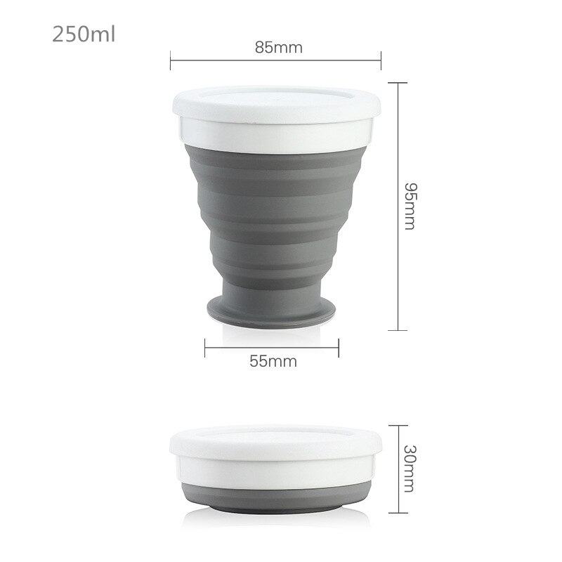 Taza plegable de silicona para niños y estudiantes, botella de agua de 350ml, libre de bebida deportiva al aire libre, taza de café