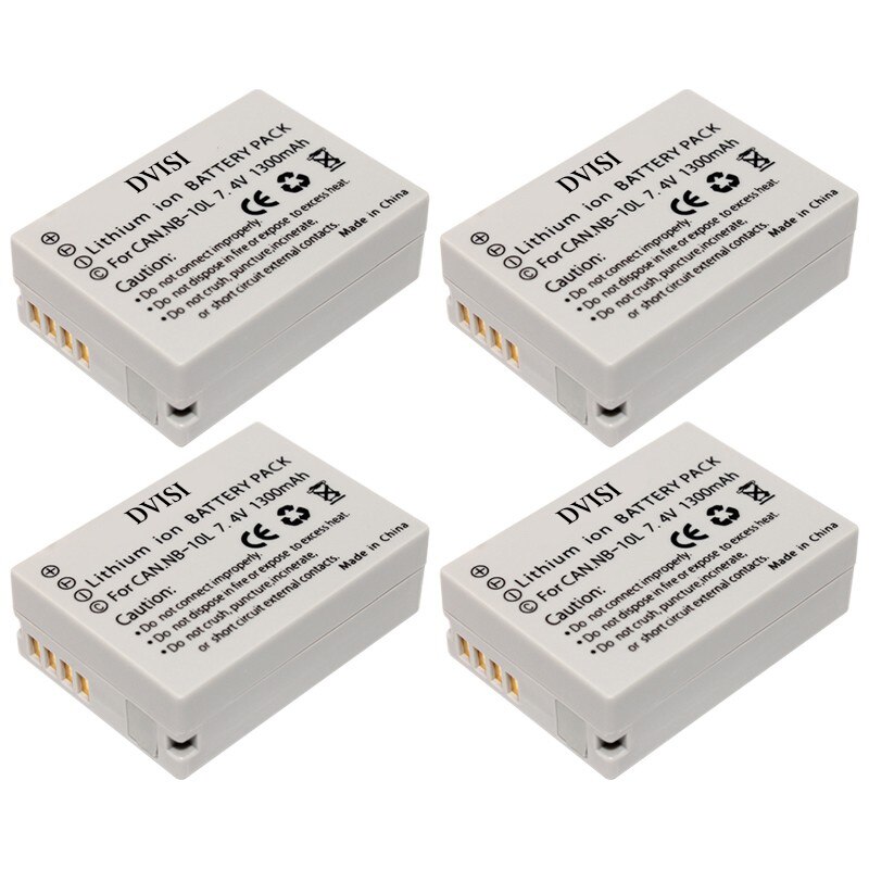 Dvisi 7.4v 1300 mah nb -10l batterier  nb 10l kamerabatteri för canon  sx40 hs sx40hs sx50 hs sx50hs g1 x g1x g15 g16 sx60 hs g3x
