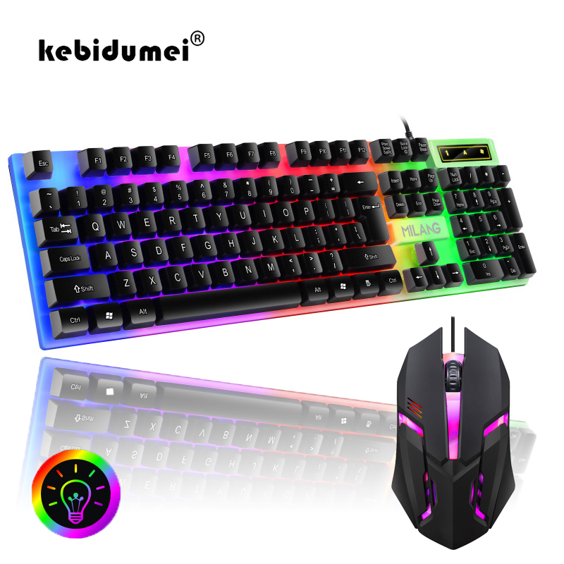 Bedraad Mechanisch Toetsenbord 104 Toetsen Zwevende Knop Regenboog Backlight Gaming Toetsenbord Kantoor Voor Laptop Pc Accessoires