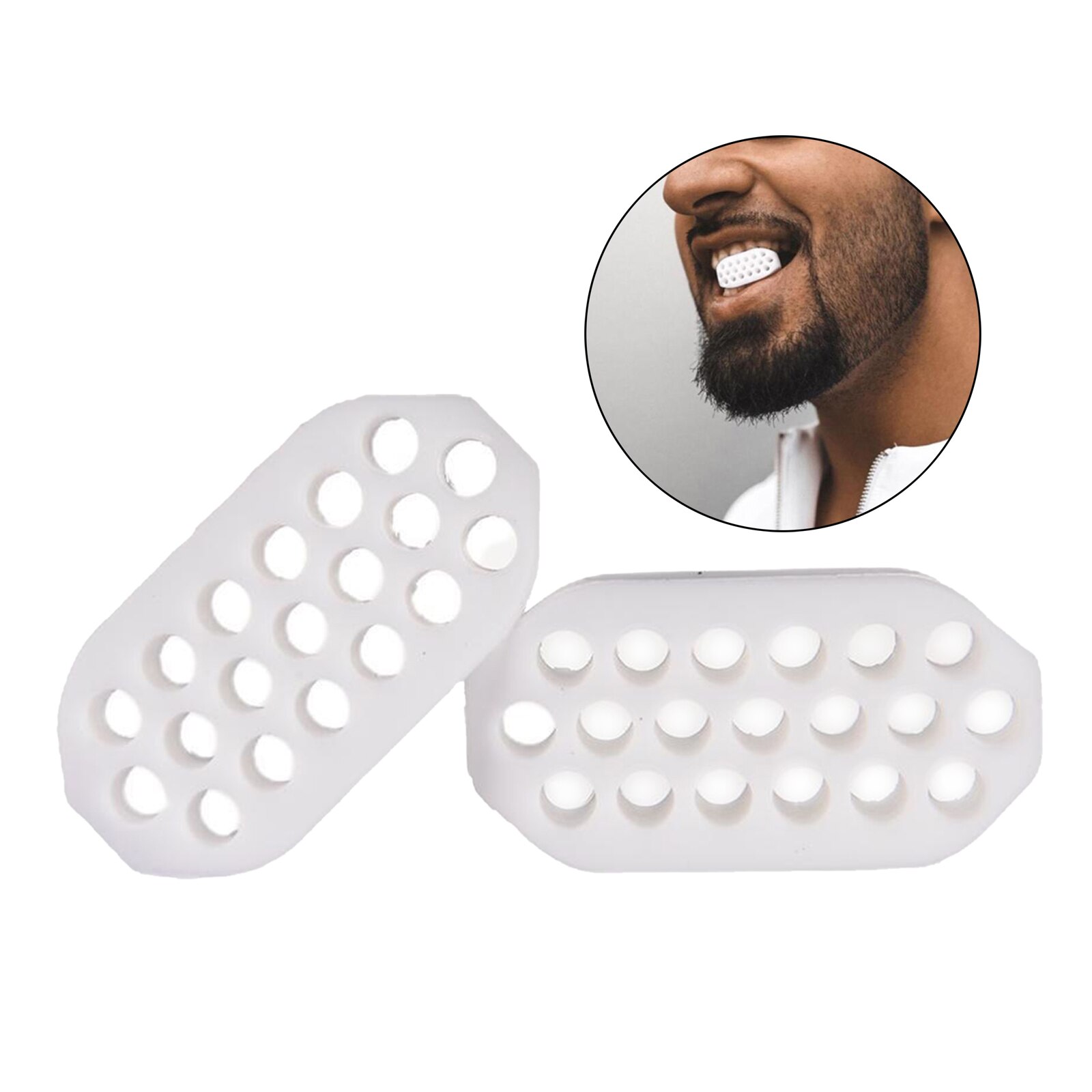 2 uds. Jawline ejercitador pelota de ejercicio doble barbilla reductor ed Jawline cuello cara masajeador tonificante: 2PCS White