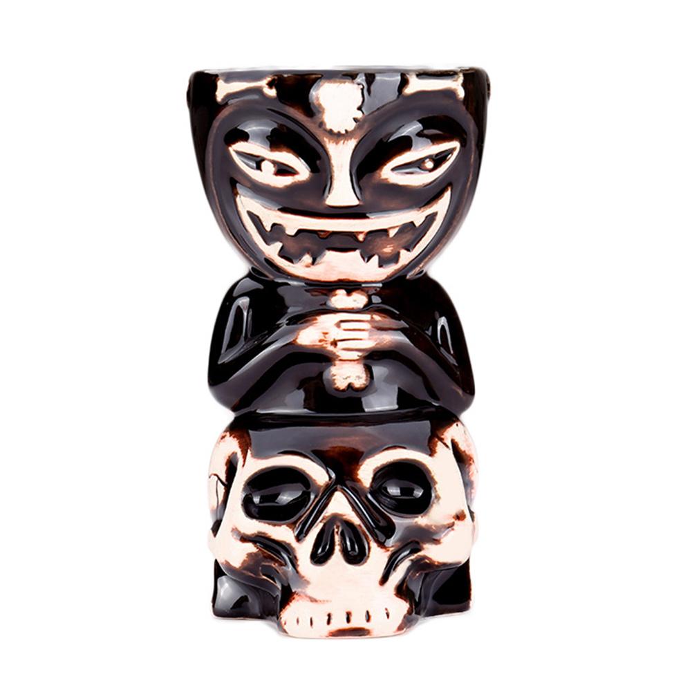 Innovative Hawaii Skull Tiki Mug Hand-painted Ceramics Cocktail Beer Cup Easter Islander 520ml Maori Tiki Wine Drink Mug
