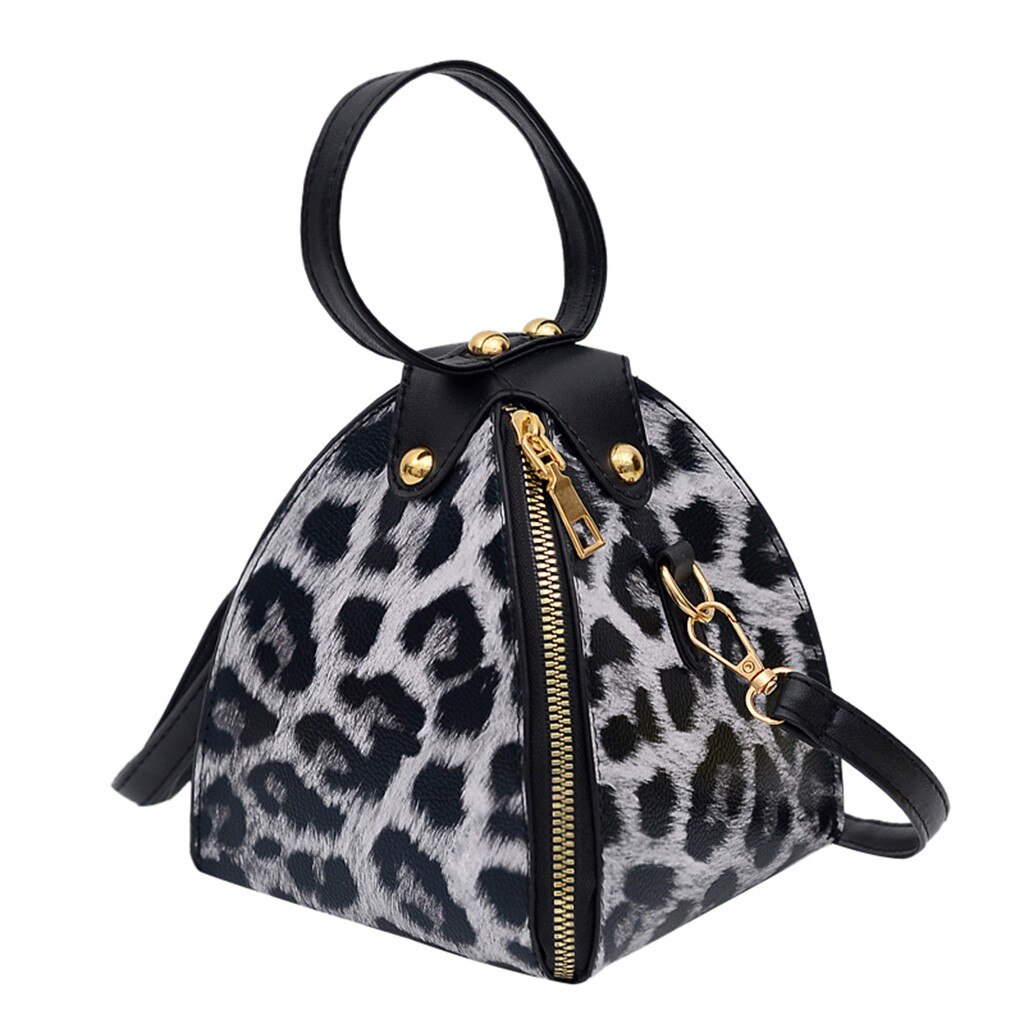 Leopardo bolsas de ombro feminina moda tendência feminina grande capacidade bolsa de ombro de couro bolsa mensageiro ##4: C