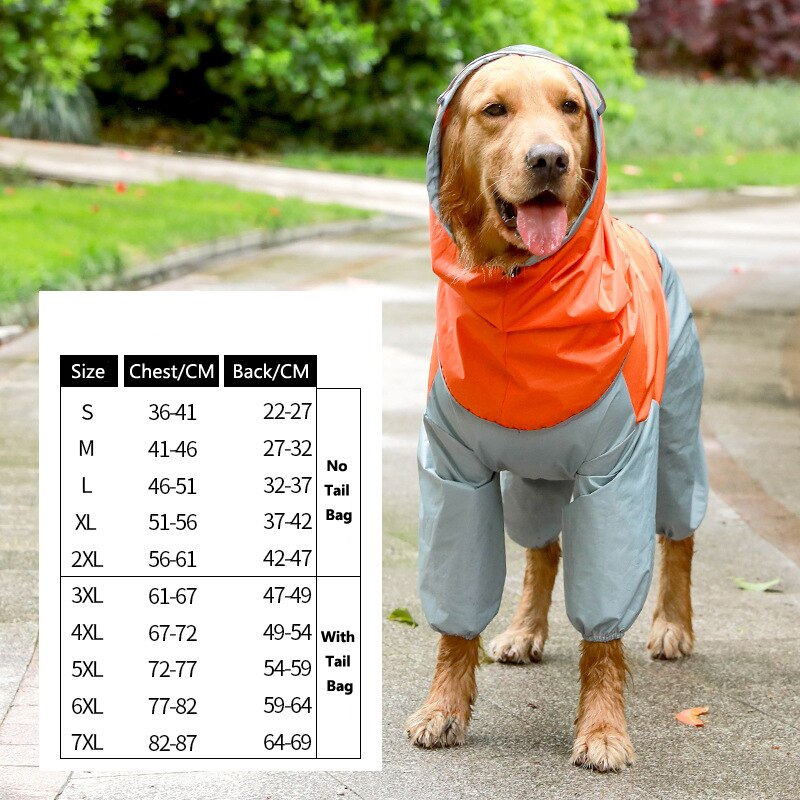 Hond Regen Jas Waterdicht Jumpsuit Regenjas Mantel Voor Kleine Medium Grote Honden Kat Chihuahua Teddy Kleding Kleding Jas: Orange / 3XL