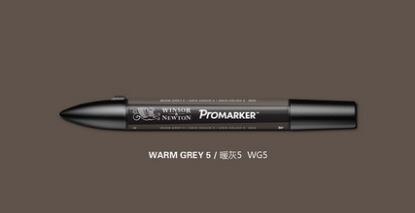 Marcador gráfico Winsor & Newton ProMarker de doble punta gris y negro: Warm Grey 5