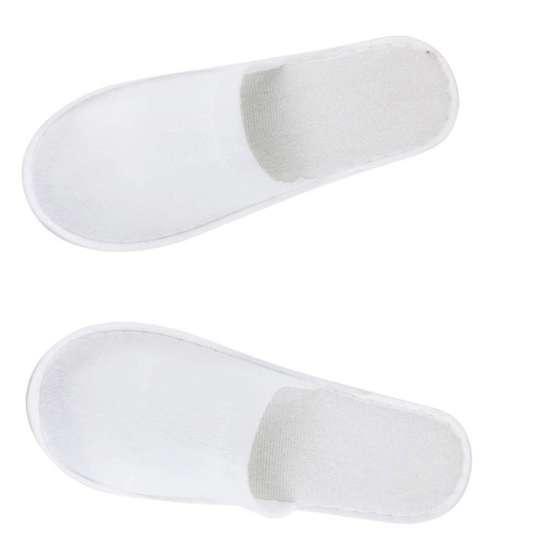 ABDB-20 pares de zapatillas blancas de Hotel desechables para invitados, zapatillas de punta cerrada aptas para mujeres y hombres
