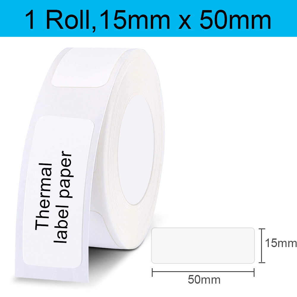 NIIMBOT D11 D110 Sticker Label Paper White Adhesive Waterproof Pirnting Labeling DIY Stickers 15*30mm for D11 Labels Machine: 15x50mm